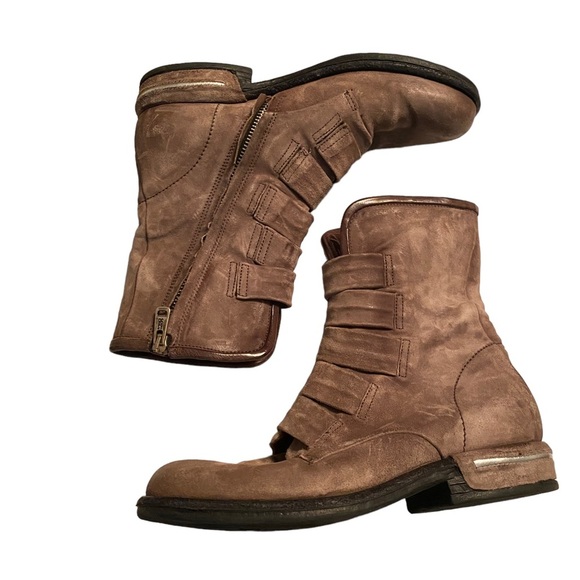 A.S. 98 Traver Tobacco Suede Leather Ankle Bootie Boots Size 38 - Picture 9 of 16